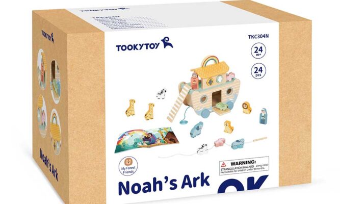 Велика дерев'яна каталка "Ковчег" + шнурівка